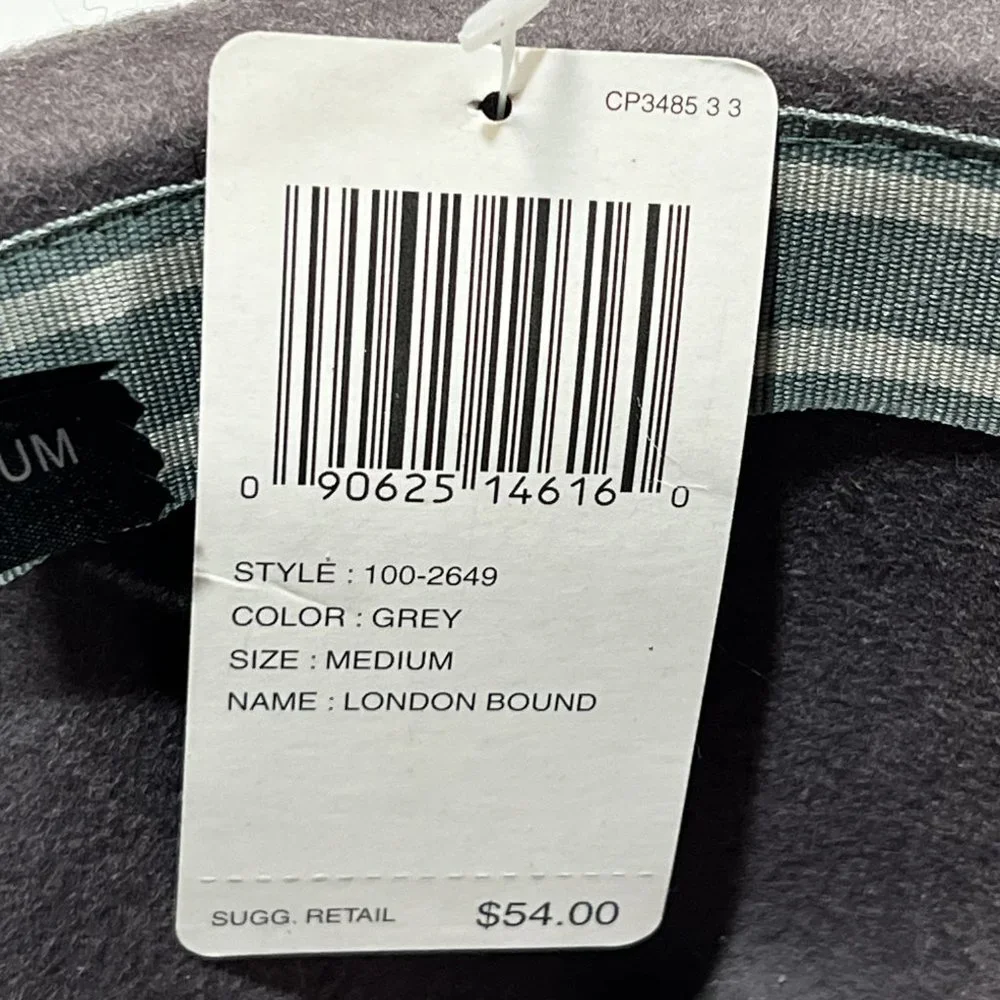 Goorin Bros Fedora Hat Medium Gray London Bound‎ New NWT